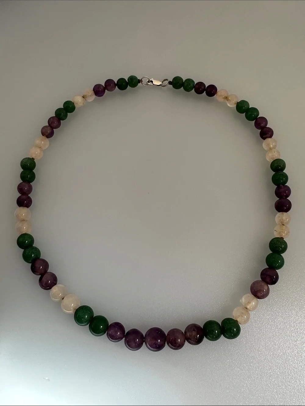 925 sterling silver amethyst Jade Necklace​​